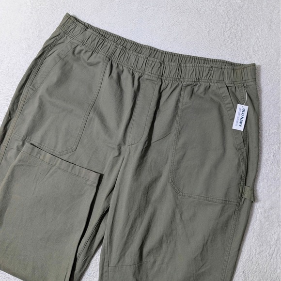 Old Navy Pants - NEW! Old‎ Navy Pulla Utility Pants Women 2X Green Stretch High Rise Inseam 27.5